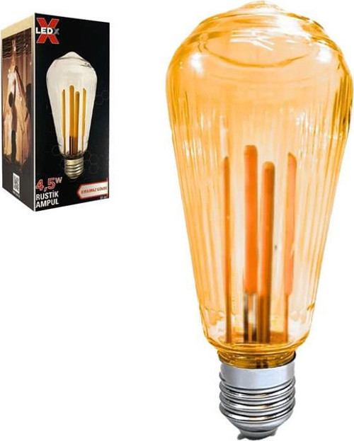 Ledx St-64 Kırılmaz Gövde 4,5 Watt Çizgili Rustik Ampul