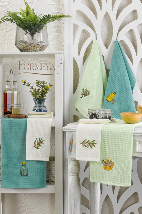 6'Lı Mutfak Kurulama Bezi Waffle Desen 40X60 Cm (6 Adet)