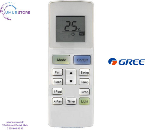 Gree GWH12YC-K6 Uyumlu Klima Kumandası