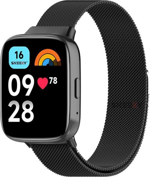Redmi Watch 3 Active İle Uyumlu Metal Hasır Kordon Woven Wire Metal Tasarım Kordon