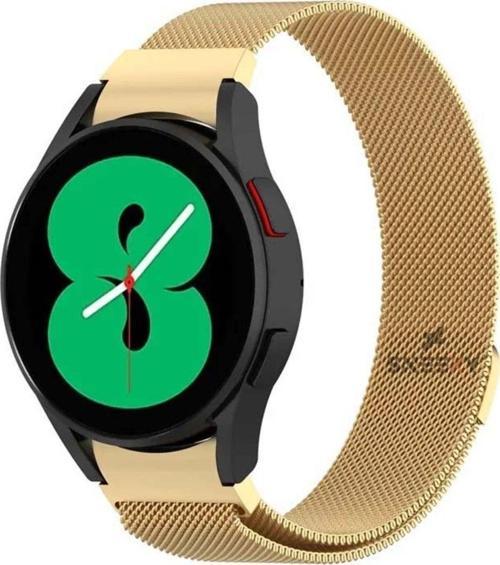 Samsung Galaxy Watch 4 40 42 44 46Mm Uyumlu Kavisli Woven Wire Metal Tasarım Kordon