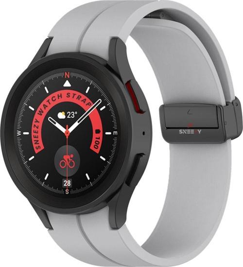 Samsung Galaxy Watch 4 5 Pro 40 42 44 45 46Mm Uyumlu Kavisli Coastal Manyetik Tokalı Silikon Kordon