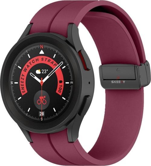 Samsung Galaxy Watch 4 5 Pro 40 42 44 45 46Mm Uyumlu Kavisli Coastal Manyetik Tokalı Silikon Kordon