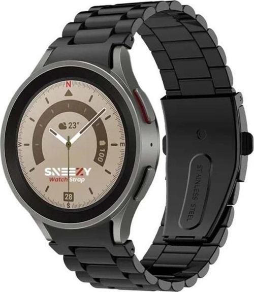 Samsung Galaxy Watch 4 5 Pro 40 42 44 45 46Mm Uyumlu Kavisli Ironweft Döküm Çelik Metal Kordon
