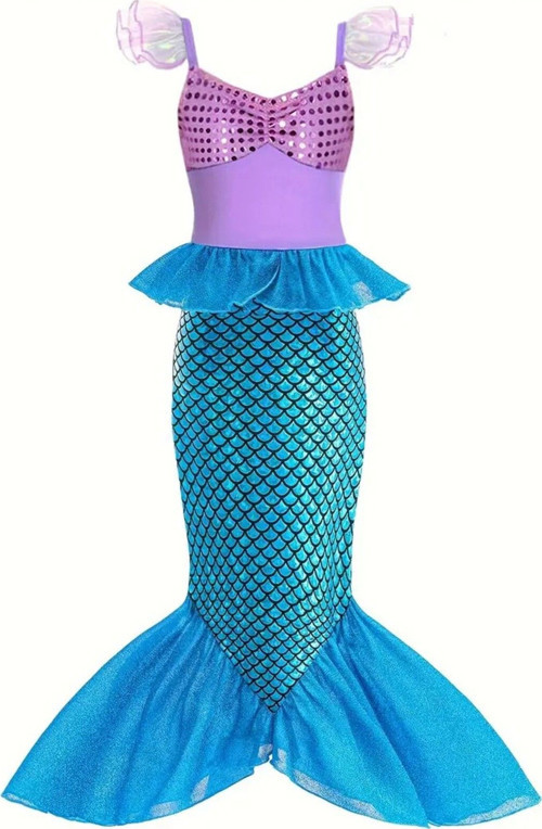 Deniz kızı kostümü/Deniz kızı temalı elbise, Doğum günü ve partiler için ideal 6 -7-8 yaş için