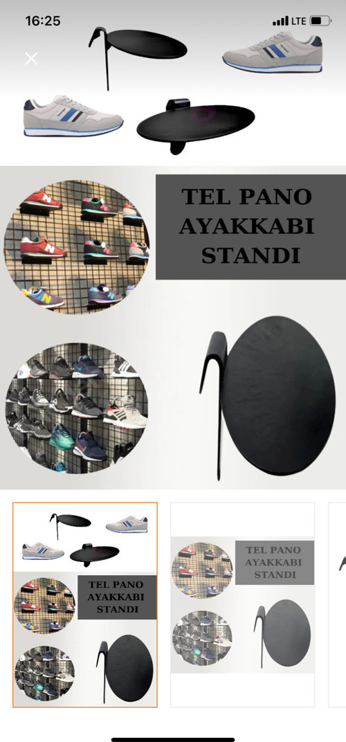 Akmir Raf 10 ADET Tel Panoya Geçme METAL Ayakkabı Standı,Ayakkabı Teşhir Standı,Ayakkabı Rafı