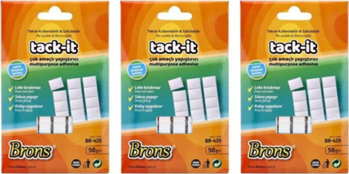 Tack-it Beyaz Hamur Yapıştırıcı 50 Gr - 3 Adet