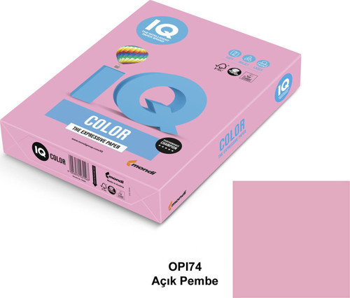 Iq Color A4 Renkli Fotokopi Kağıdı 80 gr Açık Pembe 500 Ad.