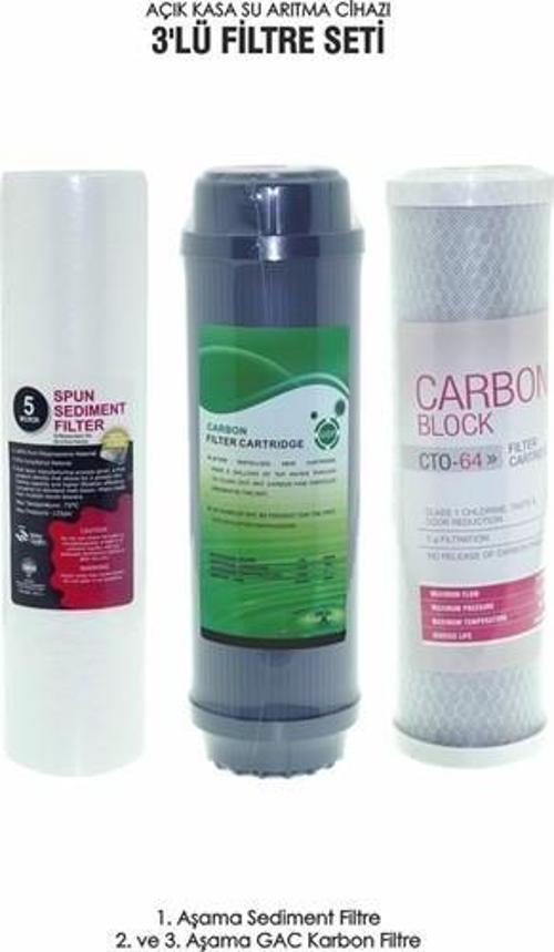 Reverse Osmosis Su Arıtma Cihazı 3'lü Filtre Seti