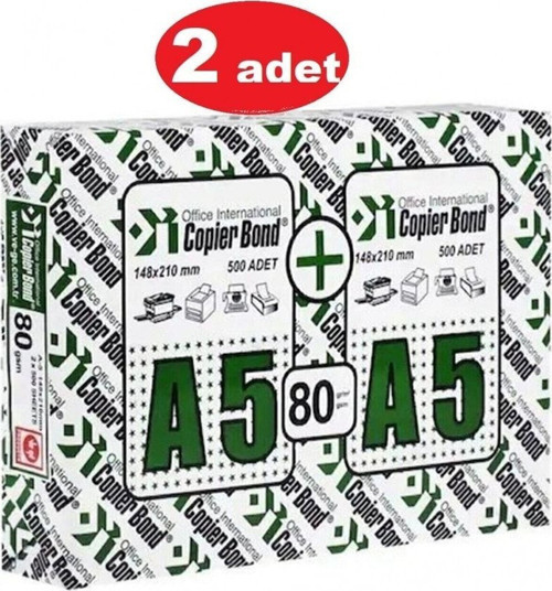 Copier Bond A5 Fotokopi Kağıdı 1000 Adet X 2 Adet (a4 Kağıttan Kesme Değil, Orijinal Fabrikasyon)