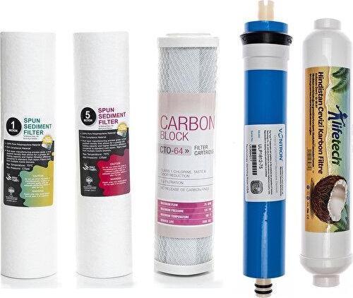 Açık Kasa Su Arıtma Cihazlarına Uyumlu 5'li Filtre Seti Vontron Membranlı