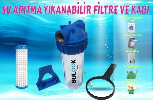 Daire, Bina, Şebeke Girişi Yıkanabilir Filtreli Su Arıtma Kabı