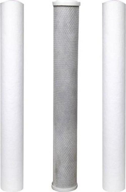 Su Arıtma 20 Inch 5 Micron Tortu + B. Aktif Karbon + Tortu Filtre