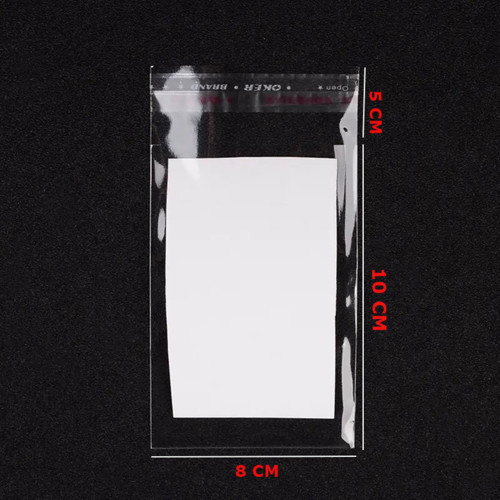 150 Adet 8x15 Cm Bantlı Yapışkanlı Şeffaf Opp Jelatin Poşet ( 8x10*5)