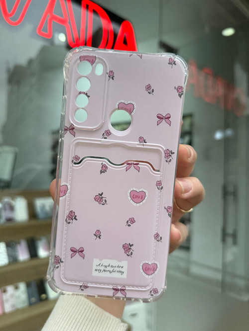 XIAOMI REDMI NOTE 8 Uyumlu Kamera Korumalı Kartlıklı Baskılı Darbe Emici Silikon Kılıf