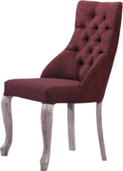 Sandalye 19804 Zus066 Kapitone Model Bordo Renk Ort Oturum Sırt Kavrar Kayın Ayak