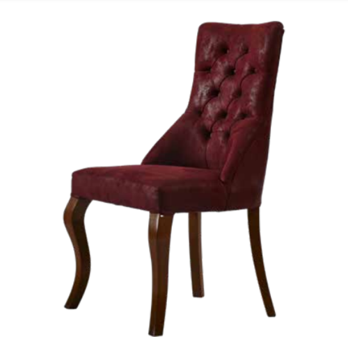Sandalye 19801 Zus064 Kapitone Model Bordo Ort Sırt Kavrar Kayın Avangart Ayak