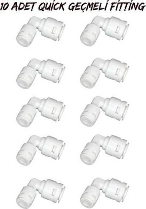 Su Arıtma Cihazı Filtreleri Bağlantı Aparatı 1/4 L Dirsek Quick Geçme (10 Adet )