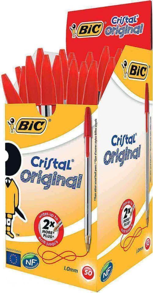 Cristal Medium Tükenmez Kalem Kırmızı 50'li Kutu/847899