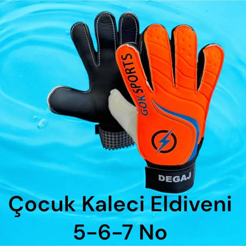 DEGAJ Çocuk Kidz Kapıcı Kaleci Eldiveni Goalkeeper Bilek Bandajlı Kaleci Eldiveni