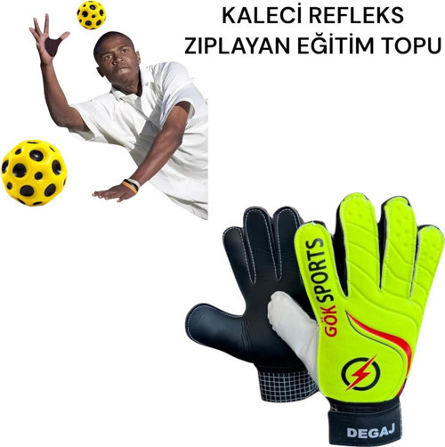 Çocuk Kaleci Eldiveni Kaleci Refleks Zıplayan Eğitim Topu Seti