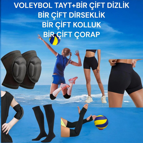 Voleybol Dizliği Voleybol Dirsekliği Voleybol Elliği Voleybol Taytı Voleybol Çorabı 9 Parça Set