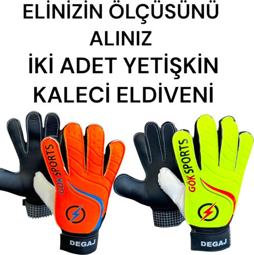 Degaj 2 Adet Yetişkin Big Kaleci Eldiveni Goalkeeper Gloves Bilek Bandajlı Kaleci Eldiveni