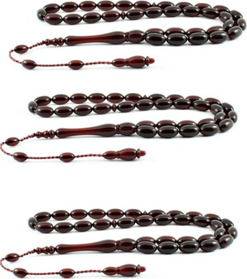 Akrilik Tesbih 3 Lü Set Bordo