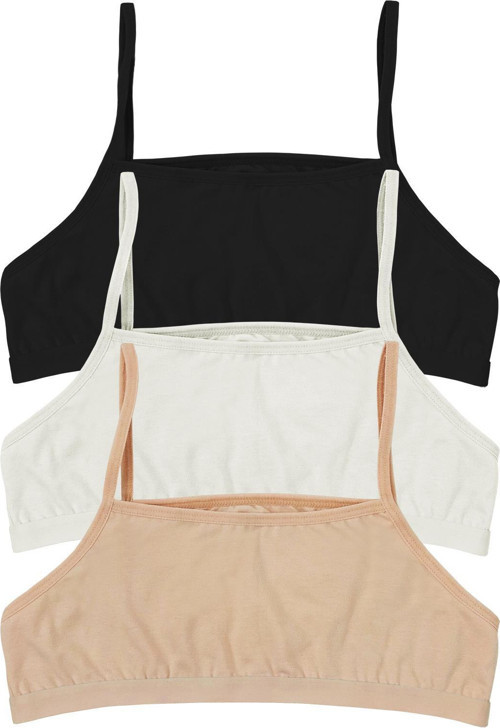 Kız Çocuk Pedsiz Organik Pamuklu Yarım Atlet 3'lü Alıştırma Sütyeni