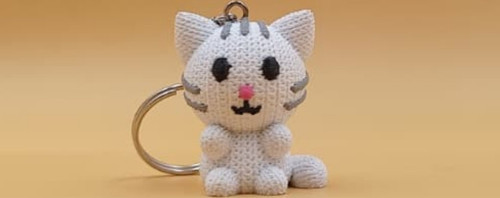 Örgü Desenli Kedi Anahtarlık