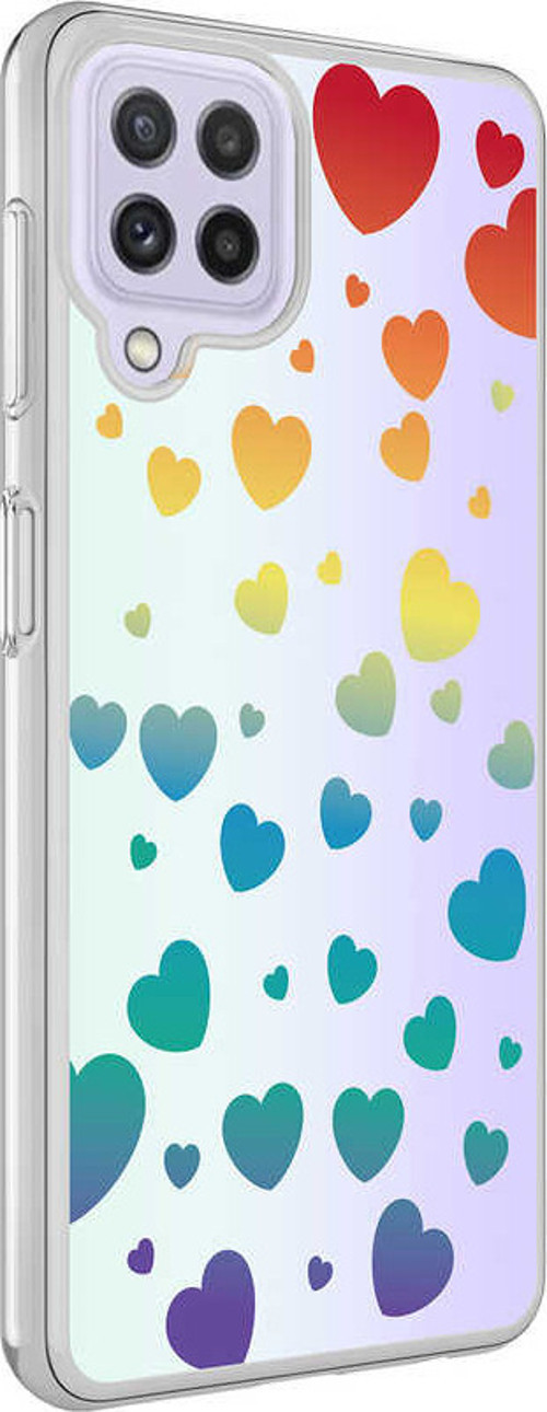 Galaxy M32 Kılıf MSRA M-Blue Desenli Kapak - Heart No3