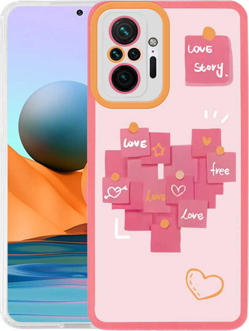 Redmi Note 10 Pro Kılıf MSRA M-Fit Desenli Kapak - Love Story No2