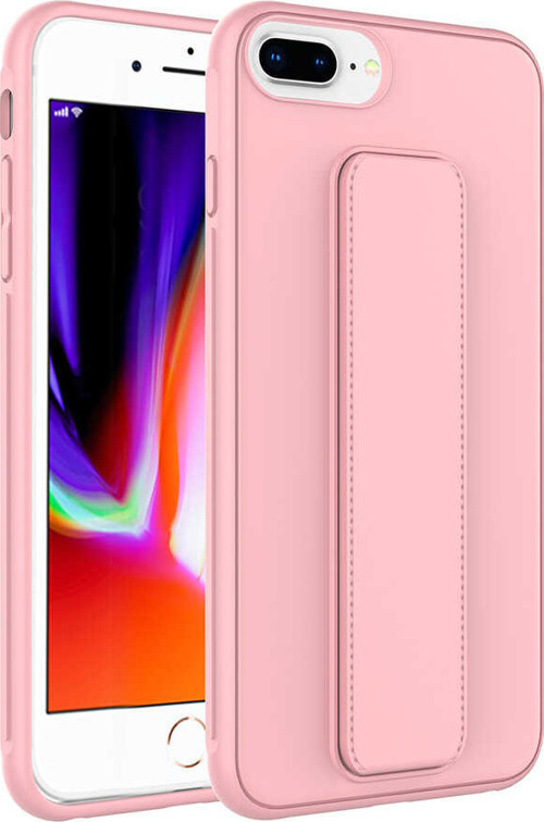 iPhone 7 Plus Kılıf MSRA Qstand Kapak - Pembe