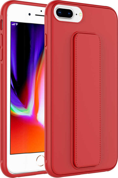iPhone 7 Plus Kılıf MSRA Qstand Kapak - Kırmızı