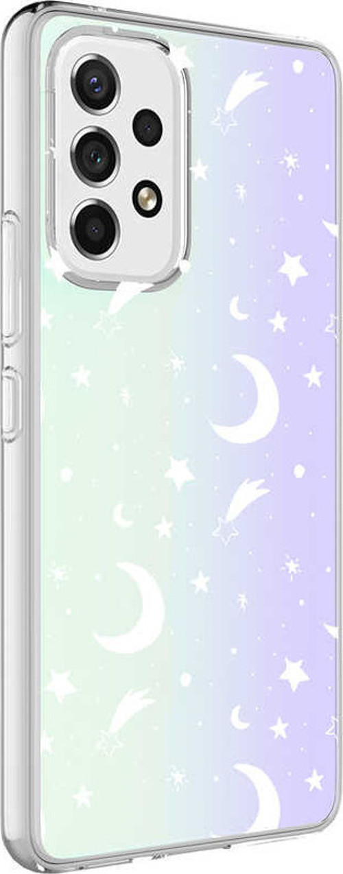 Galaxy A23 Kılıf MSRA M-Blue Desenli Kapak - Moon No4