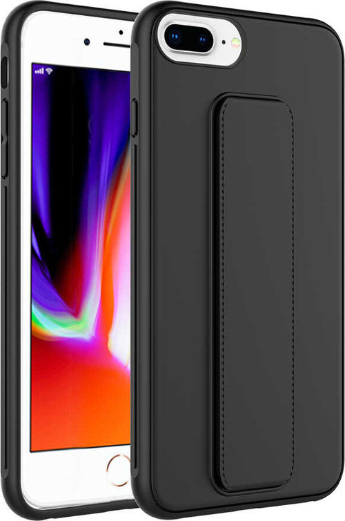 iPhone 7 Plus Kılıf MSRA Qstand Kapak - Siyah