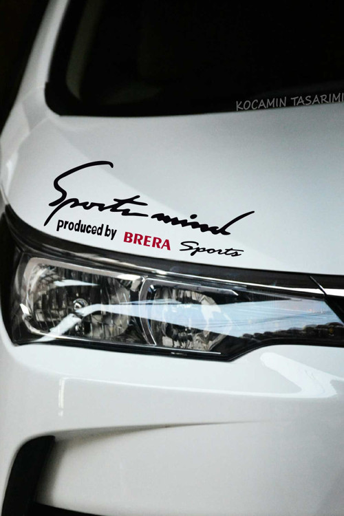 Alfa Romeo Brera Sport Mind Far Sticker Siyah Zemin Kırmızı Yazı Şerit Tasarım Oto Aksesuarı Brera Yazılı