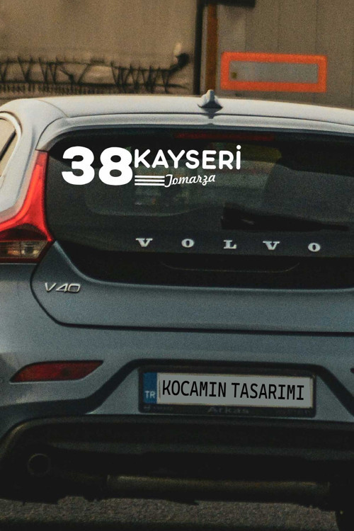 Kayseri 38 Tomarza Şehir Kodlu Araç Sticker İlçe Adıyla Özel Tasarım Sticker 40cm