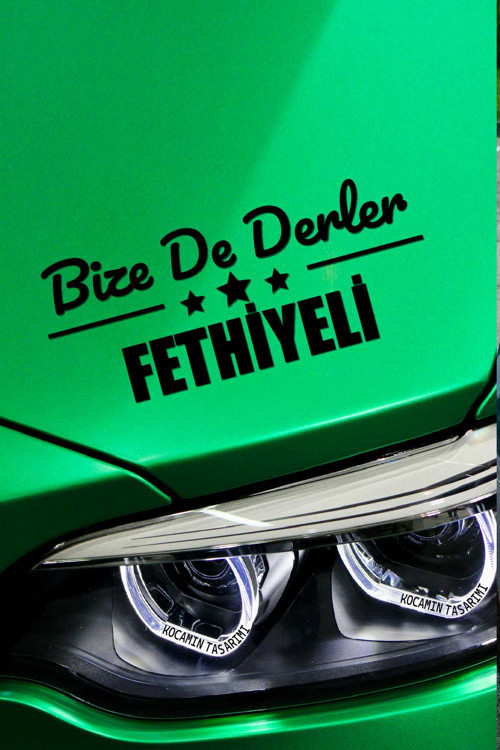 Muğla Fethiye Siyah Araba Etiketi Muğla Bize De Derler Fethiyeli 40x15 cm Otomobil Sticker