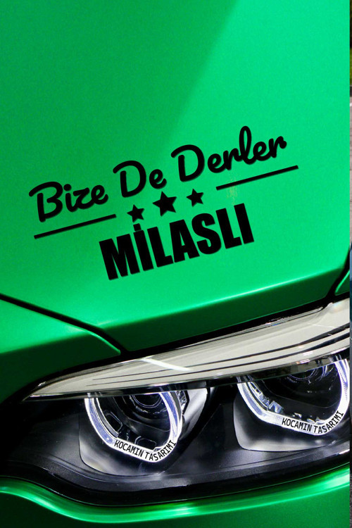 Muğla Milas Klasik Siyah Sticker Muğla Bize De Derler Milaslı 40x15 cm Oto Sticker