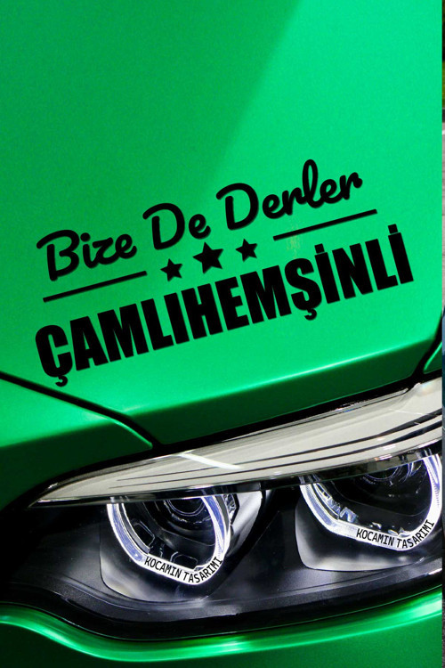 Rize Çamlıhemşin Klasik Siyah Sticker Rize Bize De Derler Çamlıhemşinli 40x15 cm Oto Sticker