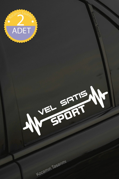 Renault Vel Satis Nabız Kalp Atışı Ritim Vel Satis Araç Uyumlu Oto Sticker 2 Adet Beyaz 20*7CM