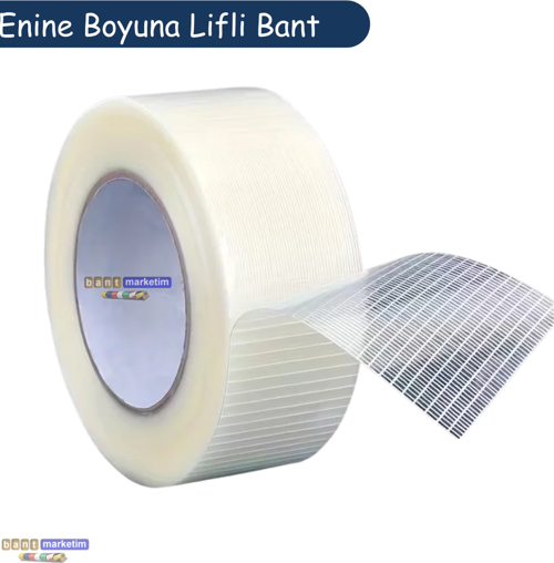 Yırtılmaya Karşı Dirençli, Yüksek Yapışma Gücü Enine Boyuna Lifli Bant 50mmx50mt