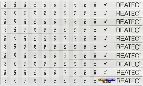 REATEC Sıcaklık Ölçüm Etiketi Isı Ölçer Ölçüm Aralığı 138 °c - 188 °c (10ADET)