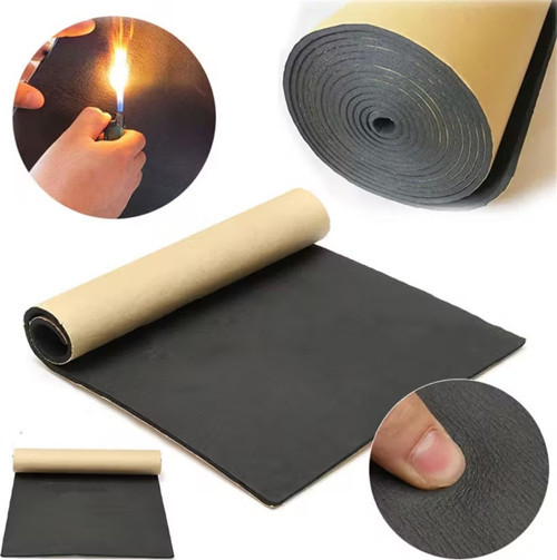 Araç 10mm Flexi Kauçuk 100cmx 5mt Yanmaz Oto Ses Yalıtım Süngeri Yapışkanlı 5m²