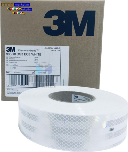 3M 983 Beyaz Petekli Reflektif Şerit Bant 55 mm x 50 mt