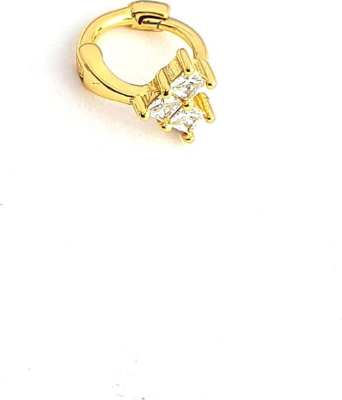 Baget Zirkon Taşlı 925ayar Gümüş Altın Tragus Kıkırdak Tek Halka Küpe