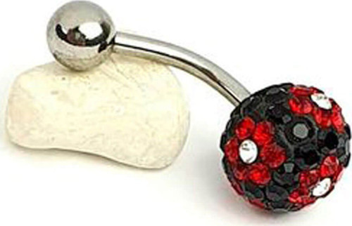 Swarovski taşlı 316L anti alerjik cerrahi celik göbek piercing