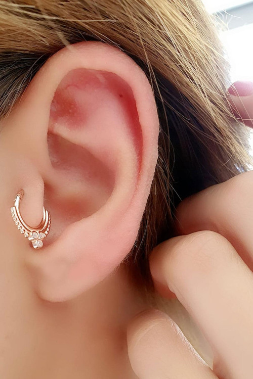 925ayar Gümüş Tasarım rose tragus halka piercing