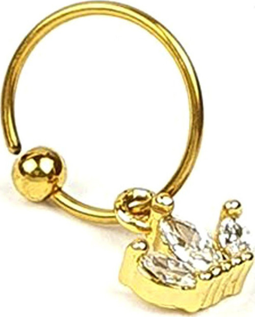 zirkon tasli altin kaplama 316L anti alerjik cerrahi celik piercing